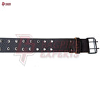 Double Prong Black Leather Belt for Kilt – Heavy-Duty Highland Accessory
