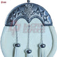 Elegant White Dress Sporran – Chrome Cantle with Celtic Engraved Design & Tassels