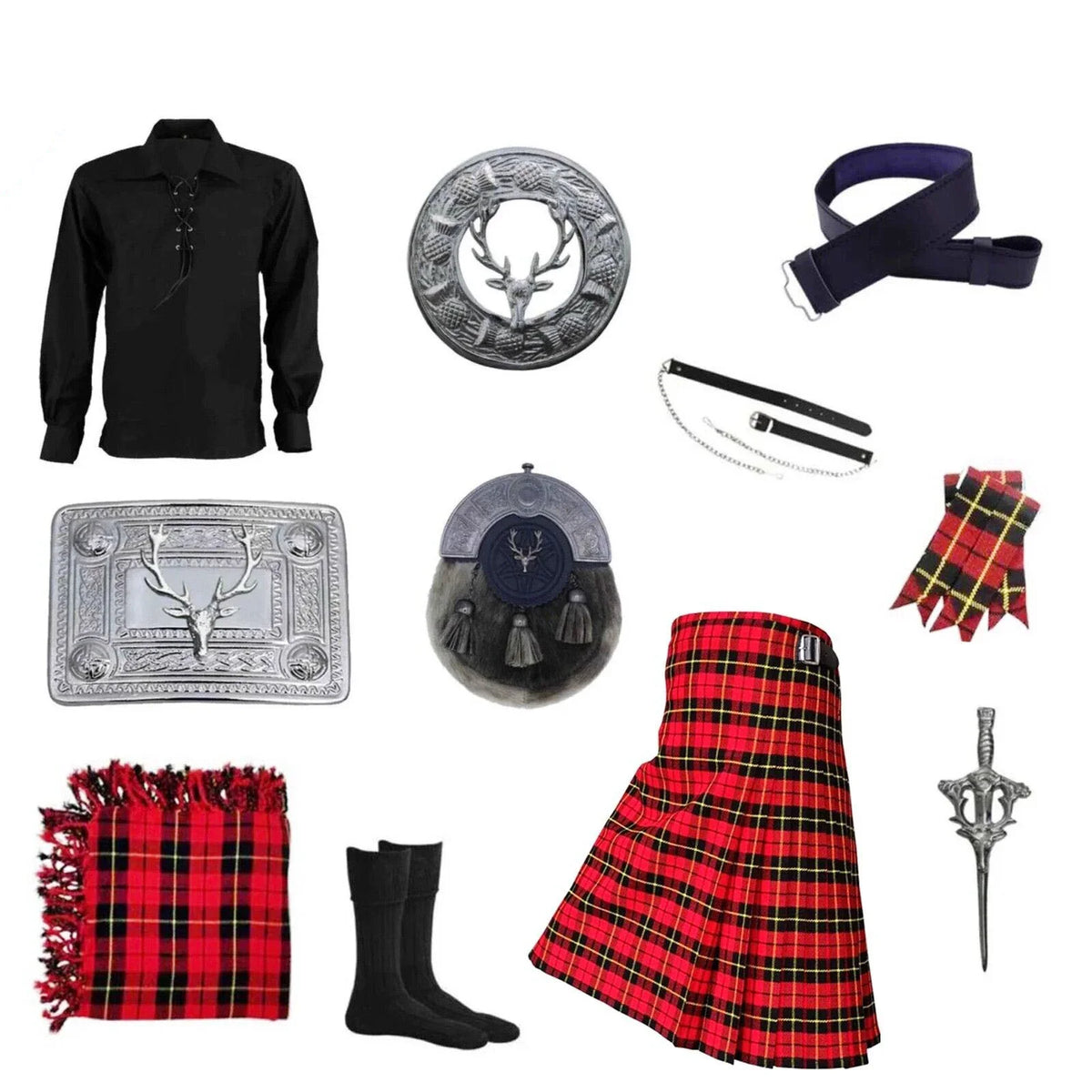 Men's Scottish Wedding Kilt Outfit - Wallace Tartan | Buy Highland Dress UK – Bagpipe Experts