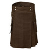 Chocolate Brown Men Utility Kilt