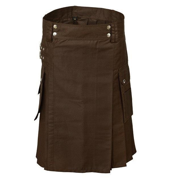 Chocolate Brown Men Utility Kilt